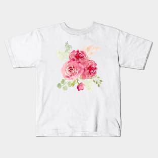 Dainty whimsy watercolor florals Kids T-Shirt